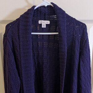 Coldwater Creek Womens Size XL Purple Cardigan Shrug Sweater Long Sleeve Knit